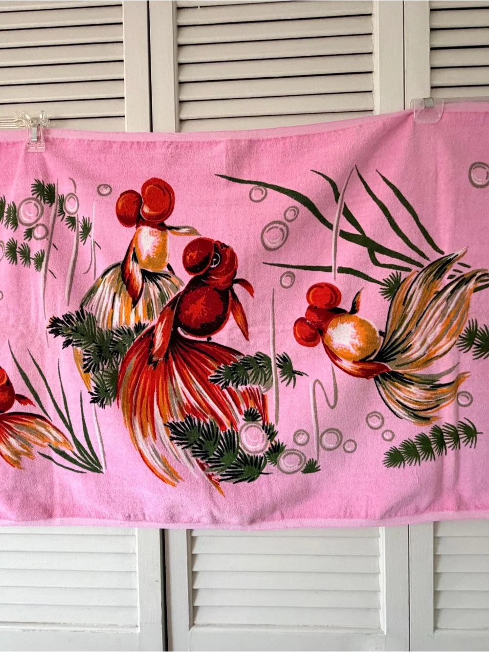 Pink Goldfish Kids Bath Towel - Vibrant Pink 100% Cotton
